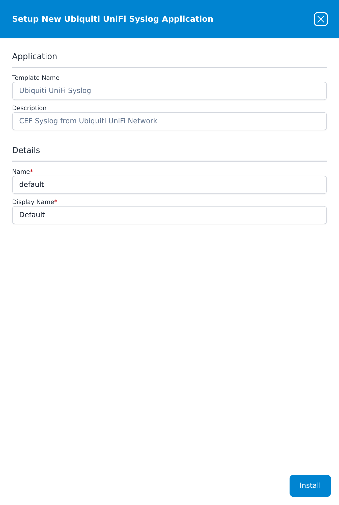 Setup New Ubiquiti UniFi Syslog Application panel