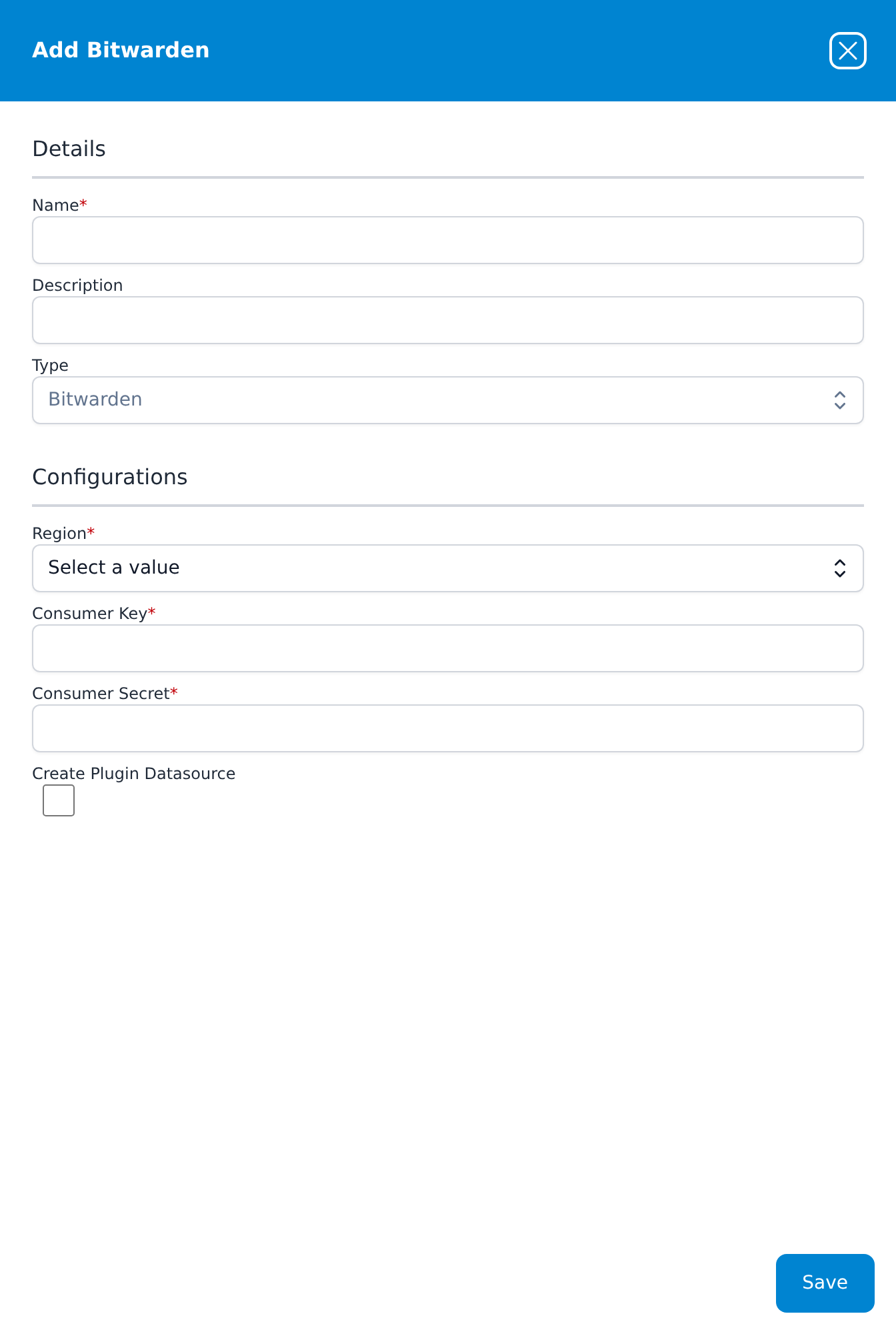Add Bitwarden dialog
