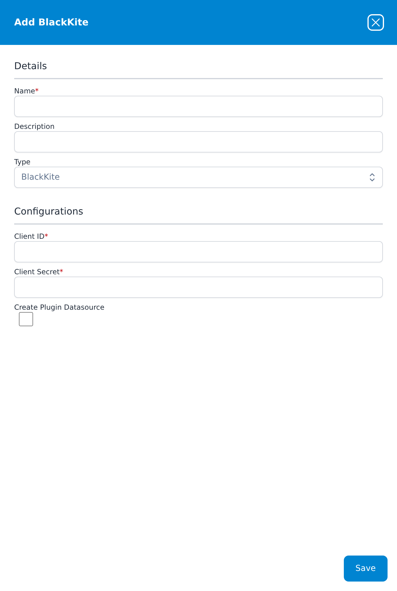 Add BlackKite dialog