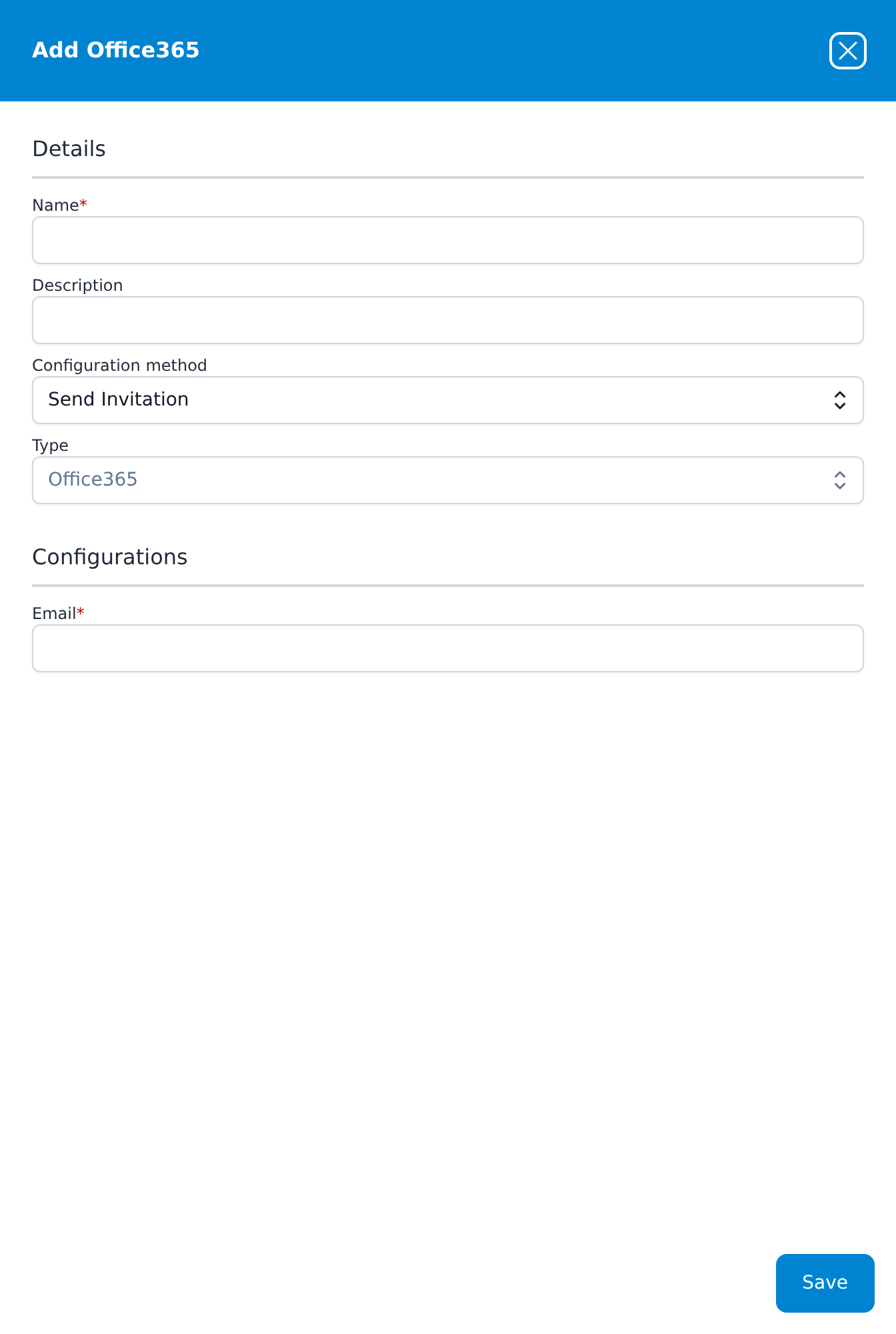 Add Office365 dialog