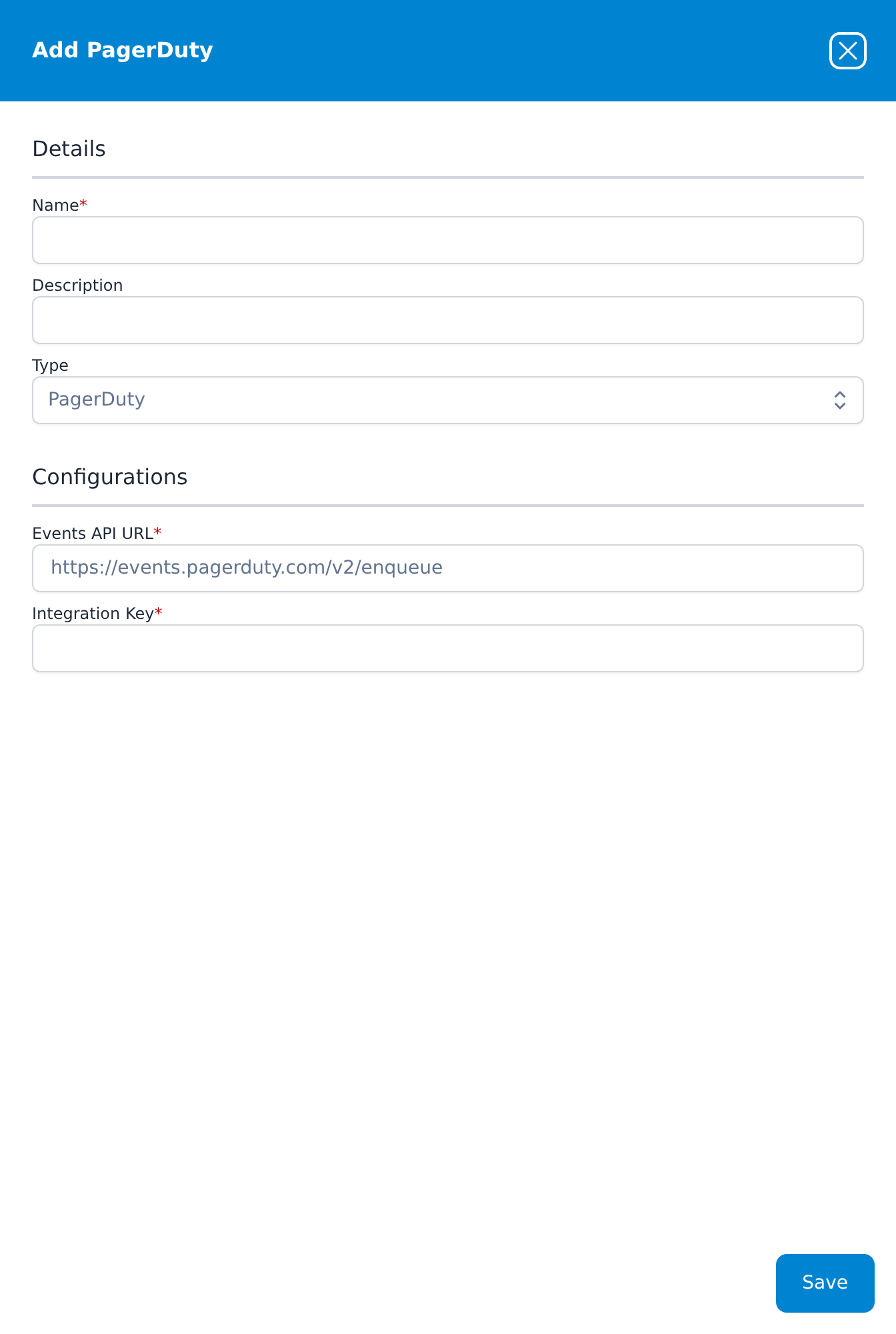 Add PagerDuty dialog